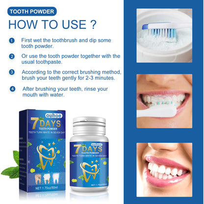 OUHOE Teeth Whitening Cleaning Powder, Beauty Teeth Stain Removal Fresh Mouth Teeth Cleaning Powder
