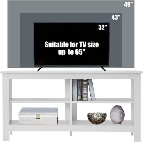 43 Inch White Mid Century Modern TV Stand For 50 Inch TVs