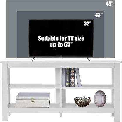 43 Inch White Mid Century Modern TV Stand For 50 Inch TVs