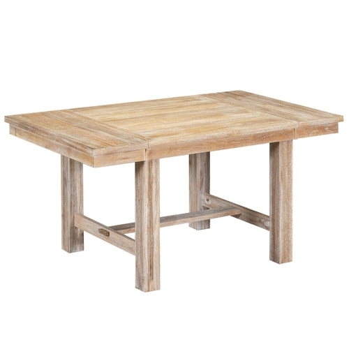 Farmhouse 82inch 6-Piece Extendable Dining Table with Footrest, 4
