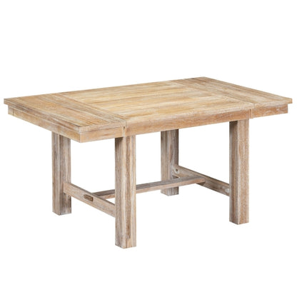 Farmhouse 82inch 6-Piece Extendable Dining Table with Footrest, 4