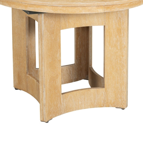 Farmhouse Extendable Round Dining Table Set for 4, 5-Piece Kitchen
