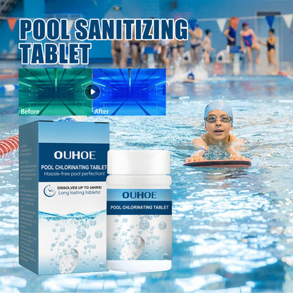OUHOE Pool Chlorinated Tablet, Water Quality Cleaning, Odor Removal Instant Multi-Functional Effervescent Tablet