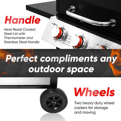 3 Burner Stainless Steel Propane Gas Grill With Cabinet