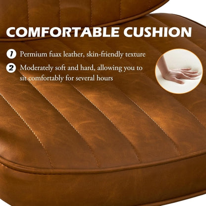 Brown Desk Chair With Wheels And Armrests Adjustable