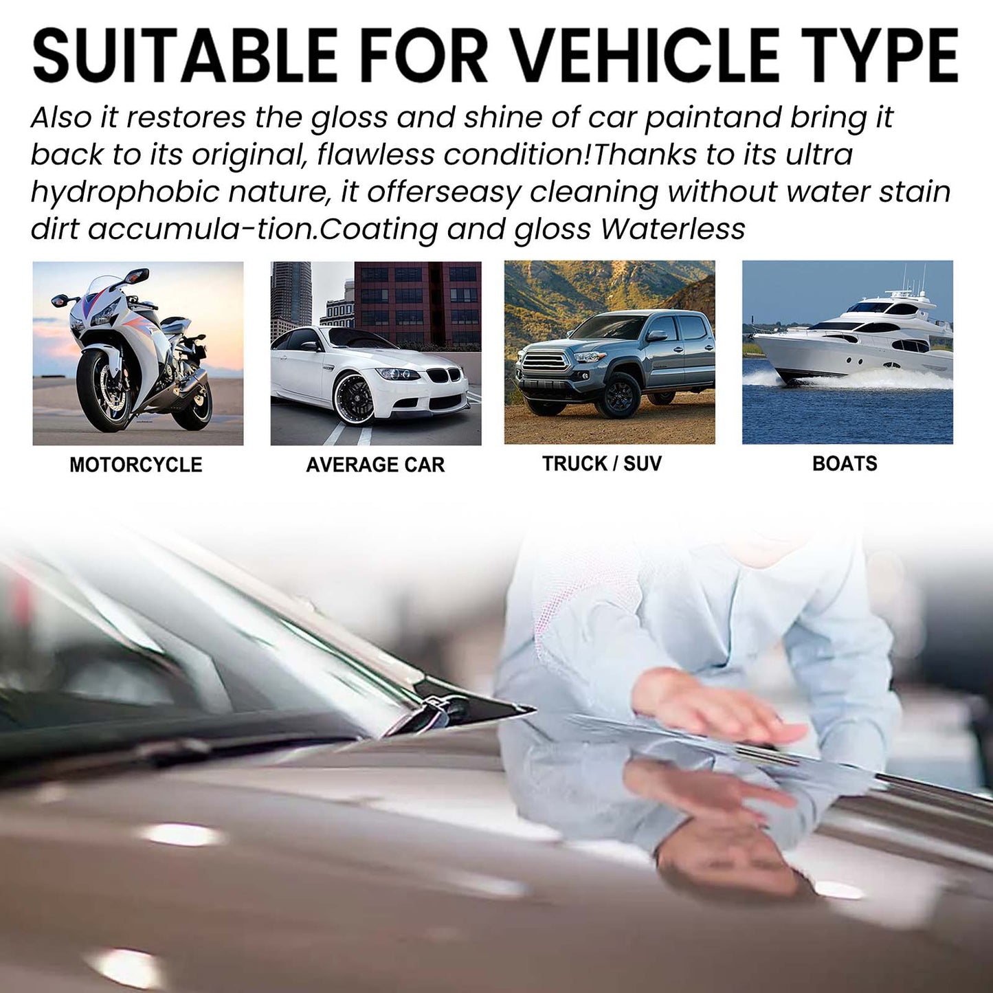 Auto Coating Spray, Super Hydrophobic Coating Repair Car Paint Scratches Water Stains Dust Polishing Spray