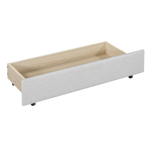 Full Size Upholstered Daybed with 2 Storage Drawers Sofa Bed Frame No