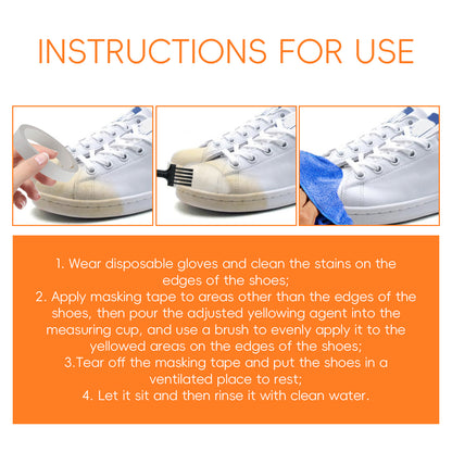 Little White Shoe Cleaner, Small White Shoes Sneakers Clean Upper Dirt Yellow Edge Brightening White Cleaning Lotion