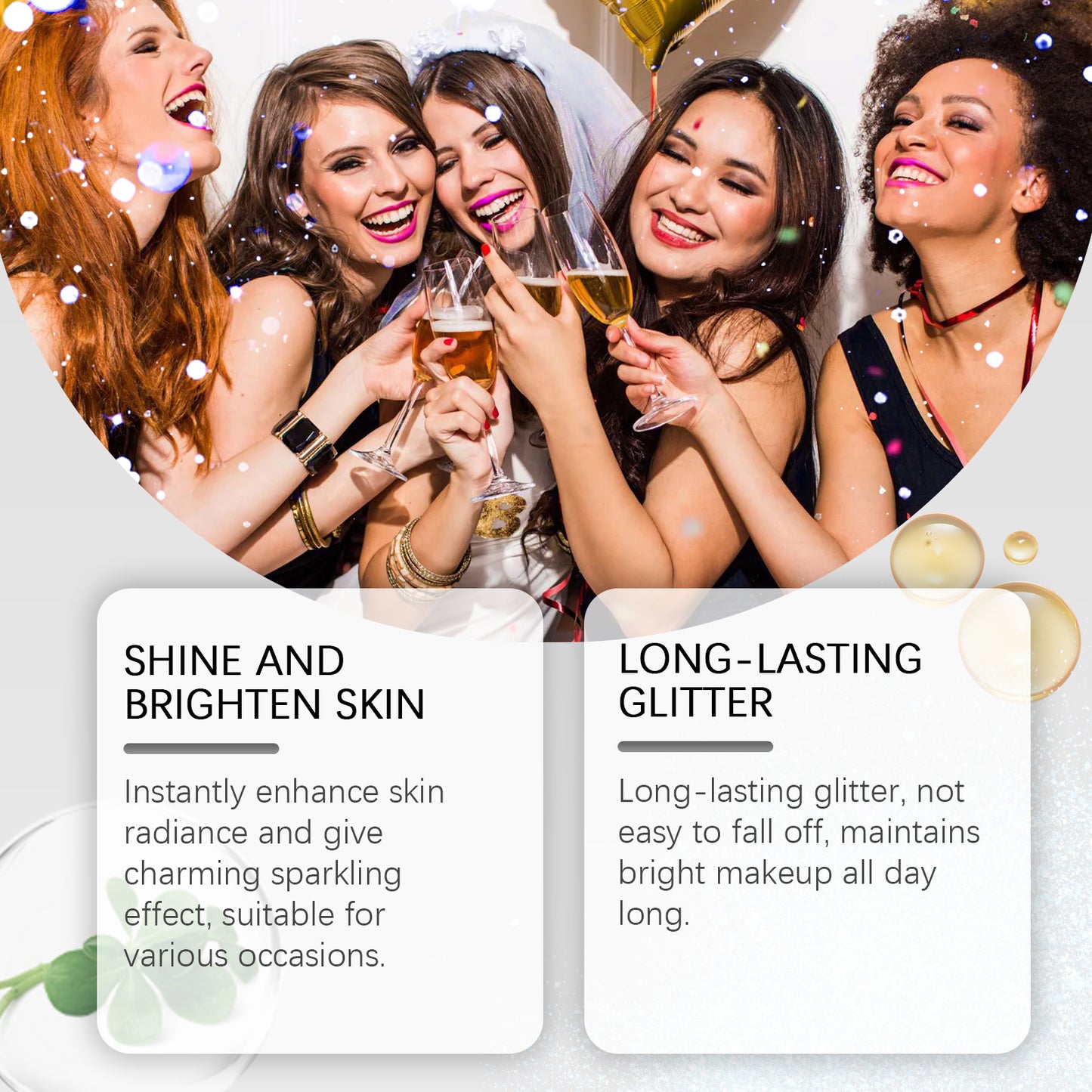Stage Makeup Glitter Spray, Highlighter Spray Natural Stereo Long-Lasting Brightening Glitter