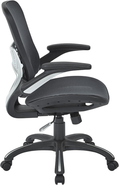 Office Star Ventilated Desk Chair With Breathable Mesh Seat Back Black