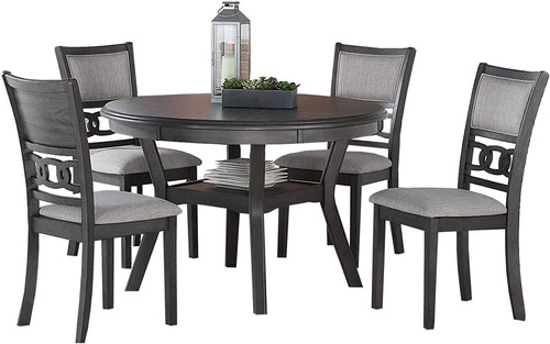 Gray 5 Piece Dining Table Set With 4 Chairs For Kitchen