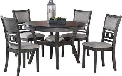 Gray 5 Piece Dining Table Set With 4 Chairs For Kitchen