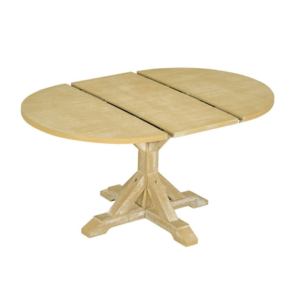 Farmhouse 6-Piece 60inch Extendable Pedestal Dining Table Set with