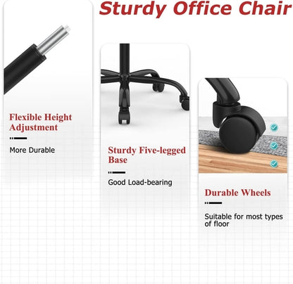 Black Ergonomic Mesh Office Chair With Armrests And Wheels