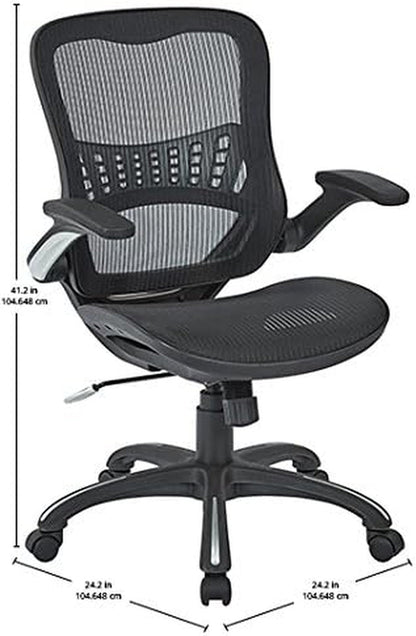 Office Star Ventilated Desk Chair With Breathable Mesh Seat Back Black