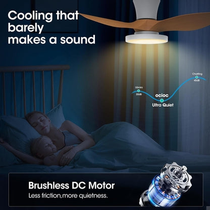 Quiet 32 Inch Ceiling Fan With LED Light Energy Efficient