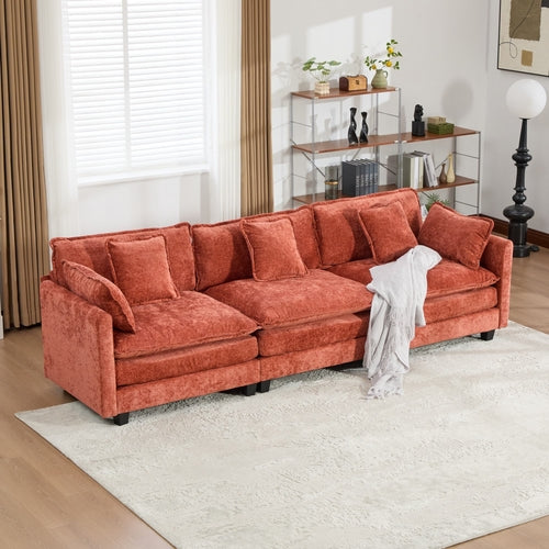 Cloud Sofa Modern Sectional Couch, Double Layer Upholstered Chenille