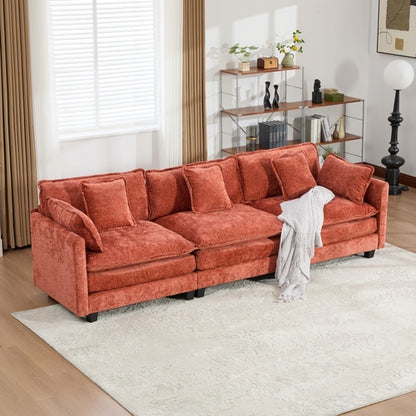 Cloud Sofa Modern Sectional Couch, Double Layer Upholstered Chenille
