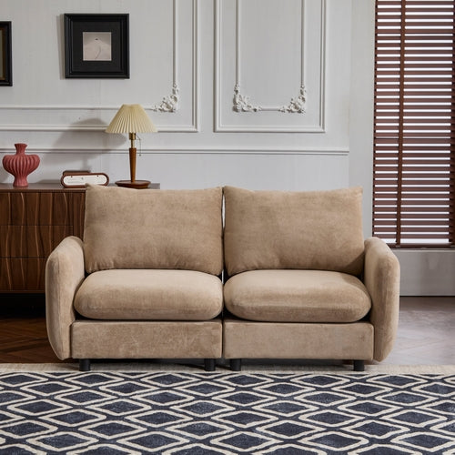Modular Velvet Sectional Sofa Corner Chair – Convertible Upholstered
