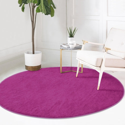 Purple Round Rug, Living Room Decoration Circle Carpet, Bedroom Floor