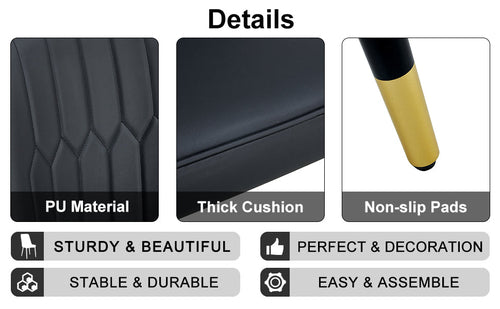 Modern Dining Chairs Set of 4 – PU Leather Upholstered Chairs with