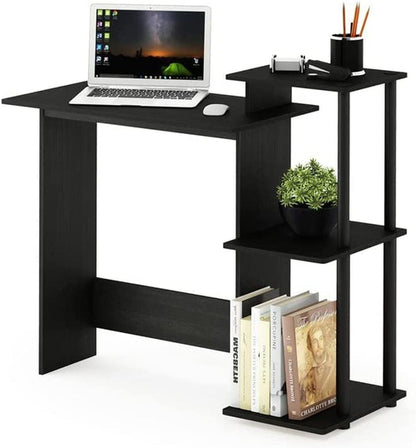 Compact Desk With Square Shelves For Home Office Printer