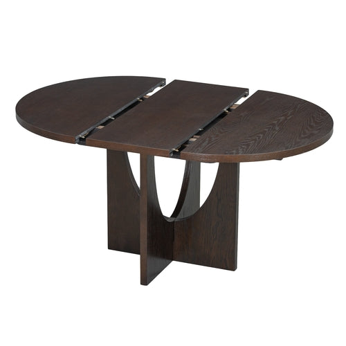 Modern 5-Piece Extendable Round Dining Table Set with 16.2inch