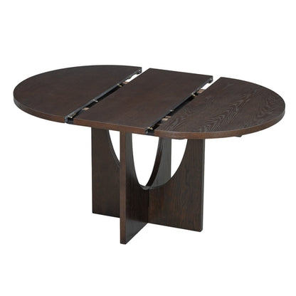 Modern 5-Piece Extendable Round Dining Table Set with 16.2inch