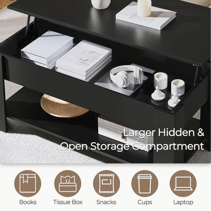 Lift Top Coffee Table With Hidden Compartment 47.5 Inch