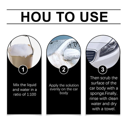 Foam Car Wash Liquid, Car Cleaning Mild Decontamination Foam Dust Refurbished Bright Cleaner