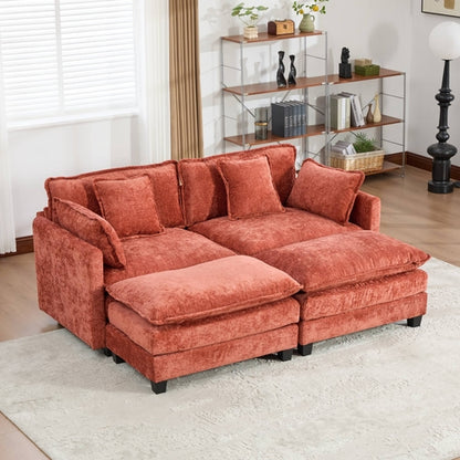Cloud Sofa Modern Sectional Couch, Double Layer Upholstered Chenille