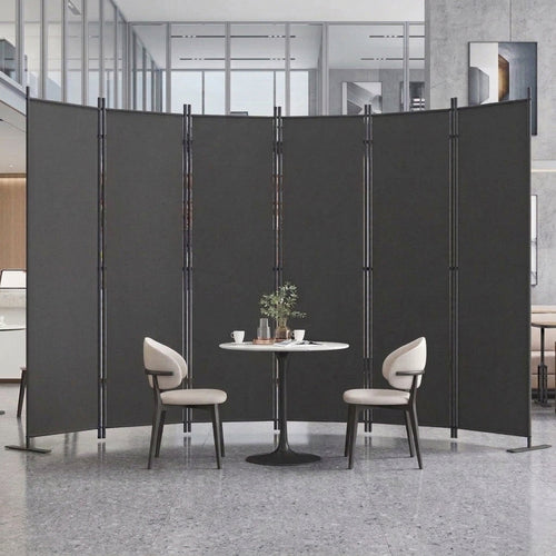 Folding Privacy Screen Room Divider, Heavy-Duty Metal Frame &
