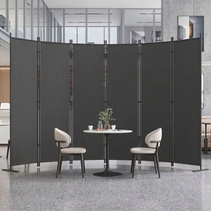 Folding Privacy Screen Room Divider, Heavy-Duty Metal Frame &
