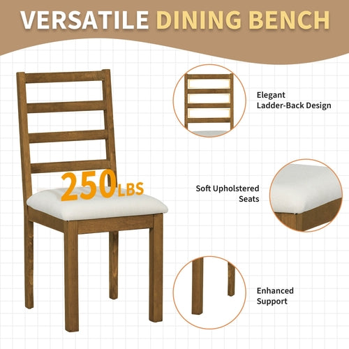 Farmhouse 6-Piece 60inch Extendable Pedestal Dining Table Set with