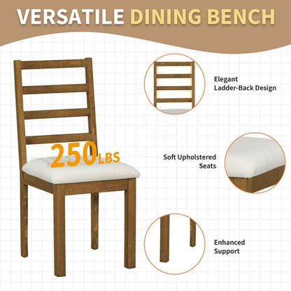 Farmhouse 6-Piece 60inch Extendable Pedestal Dining Table Set with