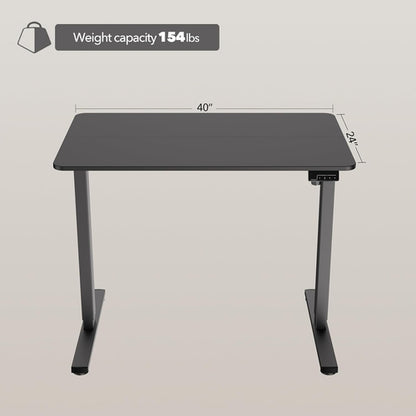 40x24 Inch Electric Standing Desk With Memory Presets Black