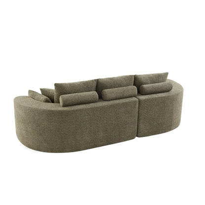106" Curved Boucle Cloud Sectional Sofa with Chaise Lounge – 2-Piece