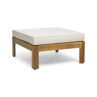 ALCOVE L-Shape Sofa Set Beige Acacia Wood with Water-Resistant