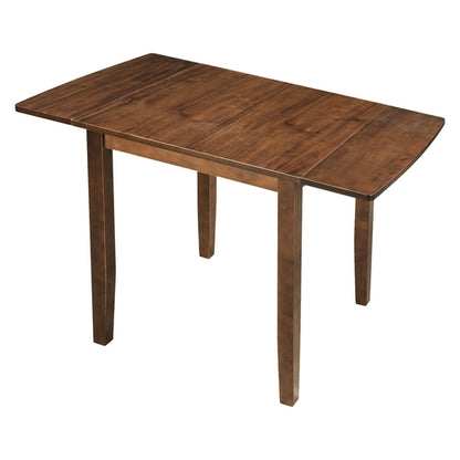3-Piece Wood Drop Leaf Breakfast Nook Dining Table Set with 2 X-back