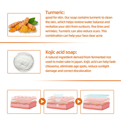 West&Month Turmeric Face Soap, Face Repair Gentle Cleansing, Fade Spots And Smooth Fine Lines Cleaner Soap