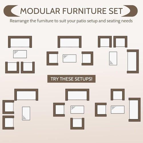 Outdoor Rattan 4 Piece Patio Furniture Conversation Set