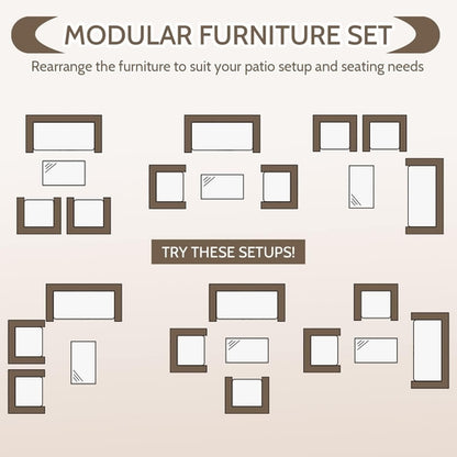 Outdoor Rattan 4 Piece Patio Furniture Conversation Set
