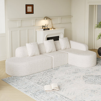 111.8-inch L-shaped Curved Modular Sofa, Modern Design Featuring