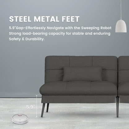 68 Inch Convertible Futon Sofa Bed With Adjustable Backrest