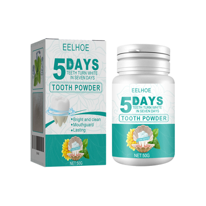 EELHOE 5 Day Whitening Tooth Powder, Clean Teeth Remove Dirt Plaque Fresh Mouth Clean Teeth Powder