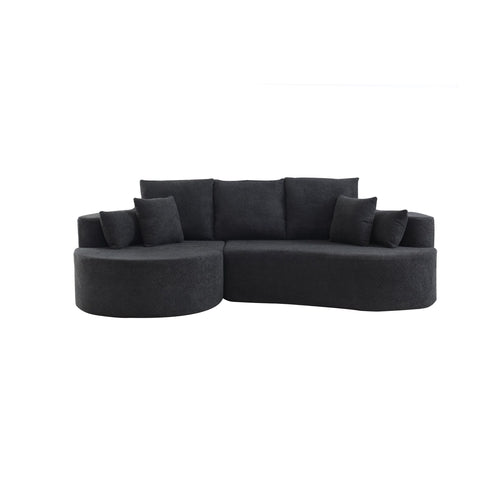 106" Curved Boucle Cloud Sectional Sofa with Chaise Lounge – 2-Piece