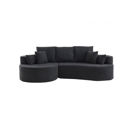 106" Curved Boucle Cloud Sectional Sofa with Chaise Lounge – 2-Piece