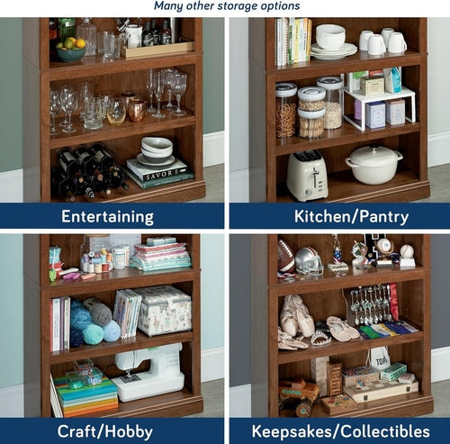 Five Shelf Bookcase In Oiled Oak Finish 35.28 Length 13.23 Width 69.76