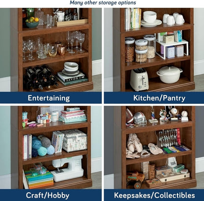 Five Shelf Bookcase In Oiled Oak Finish 35.28 Length 13.23 Width 69.76