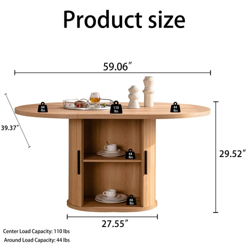 59 Inch Oval Dining Table for 4-6 Oval Table Kitchen Modern Oval
